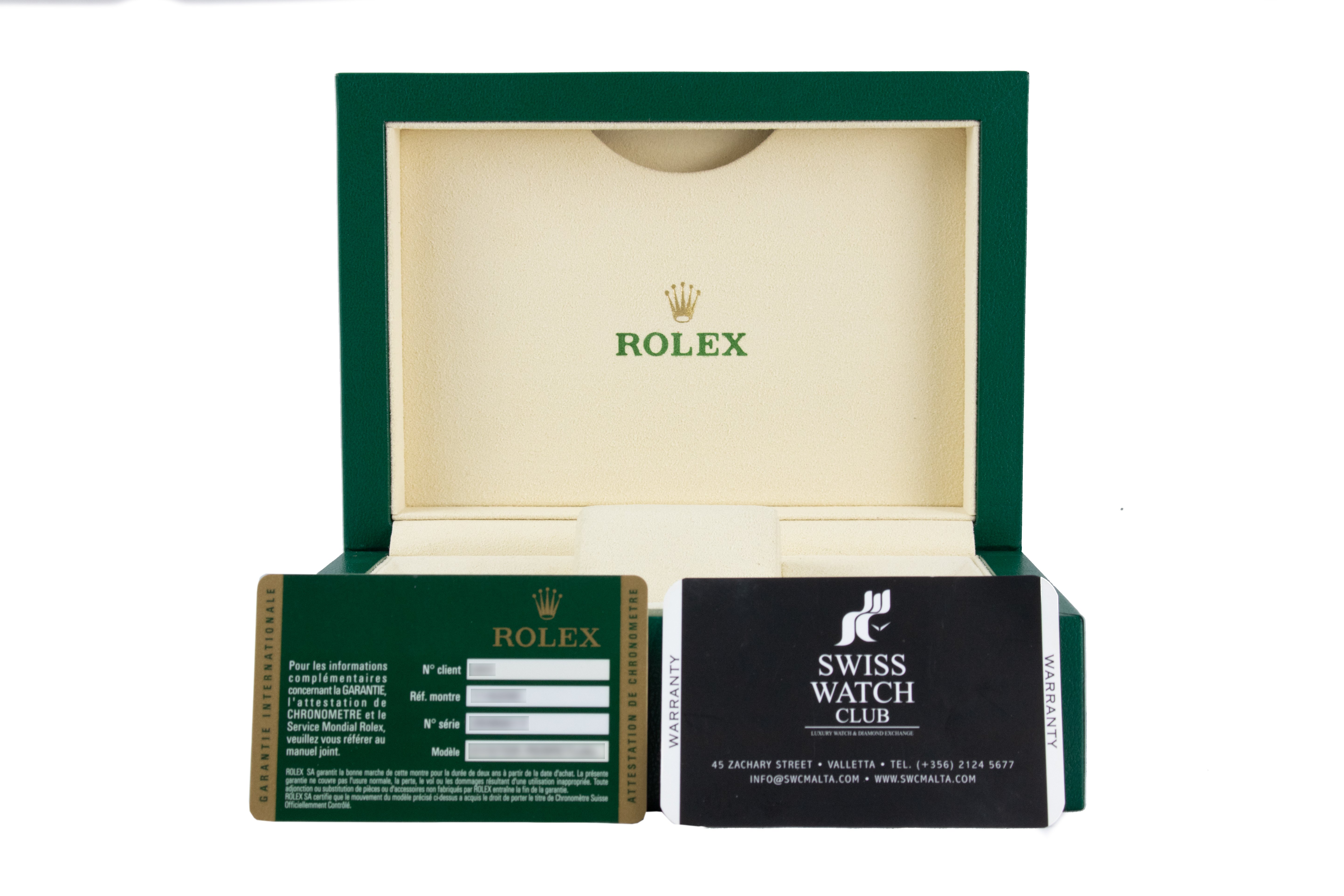 Rolex Box New Paper old Swiss Watch Club